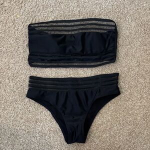 SHEIN Black Bandeau Bikini Set
